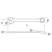 17mm Reversible Rachet Combination Wrench