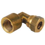 1/2inch OD x 1/2inch BSPP Female Brass Elbow