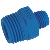 3/8inch x 1/4inch BSPT Male Unequal Nipple Blue