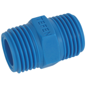 1/4inch BSPT Male Equal Nipple Blue