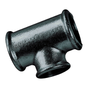 1inch x 3/4inch x 1inch Unequal Branch Tee Black