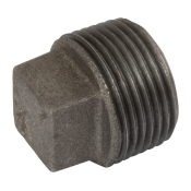 3/4inch Plain Plug Solid Black