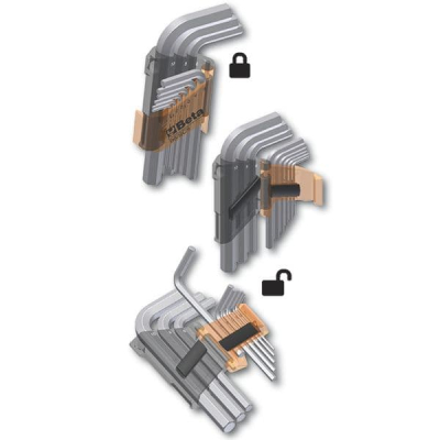 Offset Ball Head Hex Key Wrench Set of 9 Metric