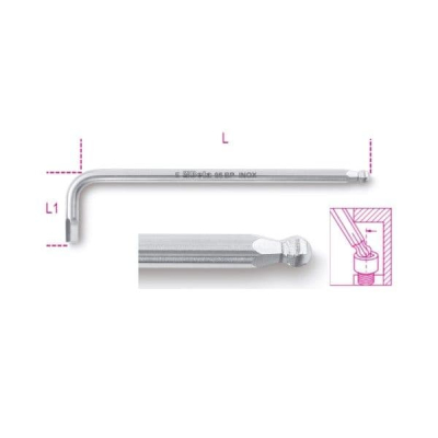 6mm Stainless Steel Ball Head Offset Hex Wrench