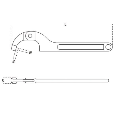 80-120mm Hook Wrench Round Nose