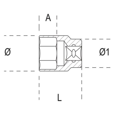 1/2Inch Bi Hex Hand Socket
