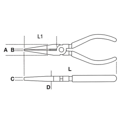 Extra Long Needle Knurled Nose Pliers