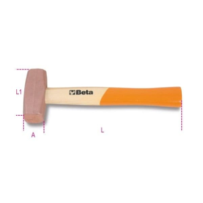 800g Copper Head Hammer Wooden Shaft