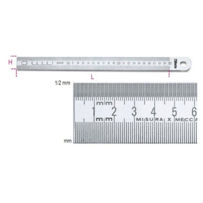 500mm Semi Rigid Gradulated Ruler
