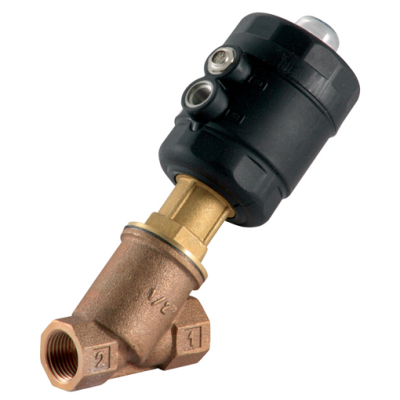 1Inch Angle Seat Piston Valve Compact 2 Way NC Bronze