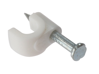 Cable Clip Round White 6-7mm Box 100