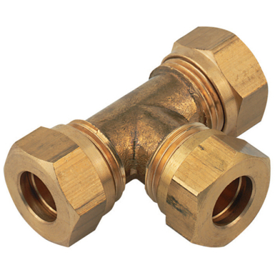 1/4Inch OD Equal Brass Tee