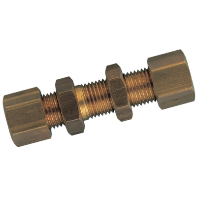 8mm OD Bulkhead Brass Connector