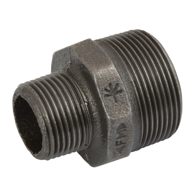 3/4Inch x 1/2Inch Hexagon Reducing Nipple Black