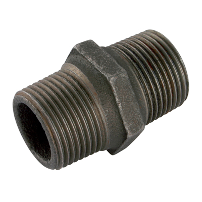 3/8Inch Male Equal Hexagon Nipple Black